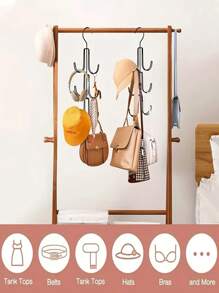 1pc Metal Wardrobe Organizer Hanging Hooks, Multi-Layer Garment Rack, Lacquered Finish, Heavy Duty Storage Organizer Suitable For Bags, Scarves, Belts And Accessories - Space Saving, Non-Slip Design, Multifunctional Closet Hangerbedroom,Organizer,Organiser,Home Storage,White T Shirt Women,Black Pants Women,Ladies Winter Clothes,Dress,Winter Clothes For Ladies,Elegant Woman Dresses,White Shirt For Ladies,Long Sleeve,White Jumpsuit For Women,Spring Dresses For Women,Spring Outfits For Women,Spring,Spring Clothes,Minimalist,Summer Tops
