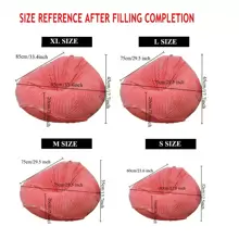 غطاء وسادة مخدة ناعمة مخططة كيس الفاصوليا المكثف 1 قطعة (بدون حشوة)