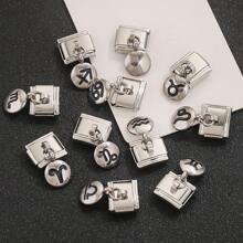 1pc Stainless Steel 9mm Watch Module Pendant Twelve Constellations Dripping Oil Series DIY Bracelet Module Bracelet Assembly Decorative Module Connector Watch Block Elastic Bracelet Assembly Accessories
