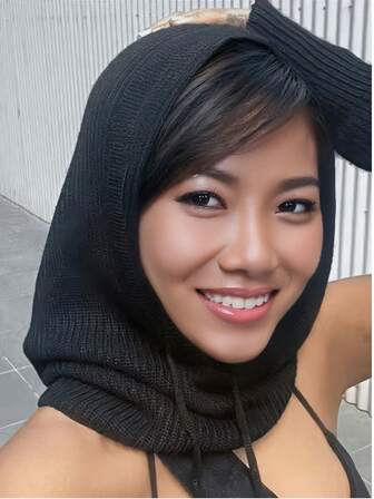 Stickad mössa med halsduk för höst/vinter 2025, unisex moderiktigt set med dragsko och halsvärmare