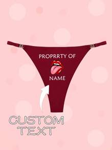 Ropa interior de mujer personalizada tipo culotte sin costuras con nombre personalizado, estampado de labios y diseño personalizado, cómoda y casual, adorable, sobria, divertida, linda, personalizada, única, calzoncillos, tanga, regalo ideal para él, regalo ideal para ella, amigos, novia