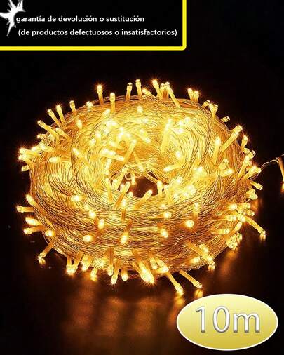 Decoracion NavideÃ±a Luz 100led Fiesta 10m Luz Exterior