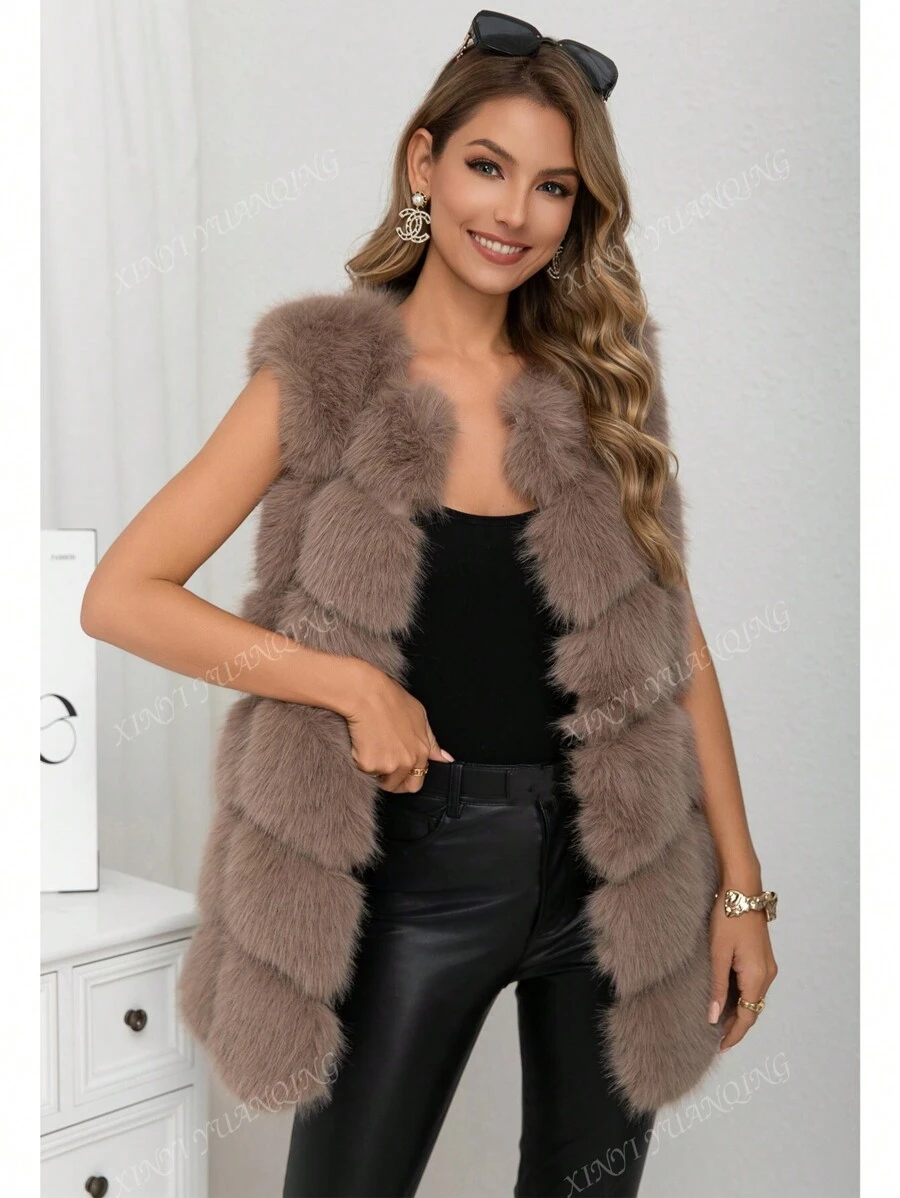 2024 New Arrival Faux Fur Casual Oversized Jacket, Cozy & Warm Outerwear