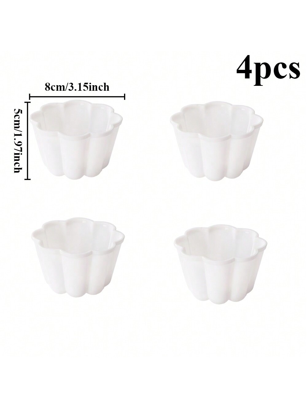 4/8 قطعة قوالب الهلام على شكل زهرة، قوالب كب كيك ص...