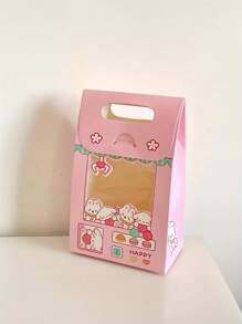 3/6/12pcs Cute Cartoon Window Gift Bags, Small Cookie Boxes, Colorful Candy Containers, Handheld Party Gift Boxes, Suitable For Birthday, Wedding, Graduation And Various Occasions - Multicolor - View 4