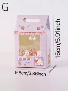 3/6/12pcs Cute Cartoon Window Gift Bags, Small Cookie Boxes, Colorful Candy Containers, Handheld Party Gift Boxes, Suitable For Birthday, Wedding, Graduation And Various Occasions - Multicolor - View 11