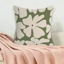 MEMNUN 4pcs Simple Flower Leaf Printed Pillowcases (Pillow Core Not Included), Single-Sided Print, Square Pillow Cover For Living Room Sofa Bedroom Home Decor Cushion Cover Gifts Birthday Graduation