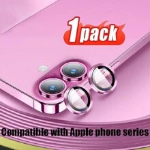 1 Set Película protectora de lente de cámara con patrón de CD rosa, compatible con la serie I 16 16/15/14/13/12/11, protección completa de la cámara, HD transparente
