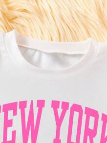 Bộ áo thun tay ngắn cổ tròn họa tiết hoạt hình và quần short cho bé gái tuổi mới lớn - trắng - Xem 3