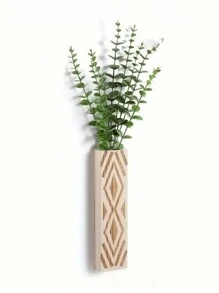 1 pieza Decoración de pared Macetero de pared de madera para plantas de interior, macetero de pared moderno para baño, sala de estar, decoración de pared de cocina, jarrón de pared de estilo rústico para decorar con flores secas y follaje artificial, marrón (plantas no incluidas), decoración del hogar, decoración de la habitación, decoración de pared