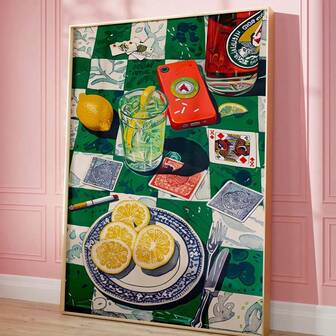 1 件，扑克之夜墙艺，厨房印刷品厨房墙艺，复古酒吧推车艺术，70 年代墙艺，扑克之夜墙艺，酒吧推车海报，派对海报，无框