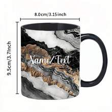 1pc Personalized Watercolor Black Marble Flow Name Ceramic Mug Black All-Wrapped Coffee Mug, Name Mug, Personalized Marble Mug, Custom Marble Mug, Marble Coffee Mug, Gift For Mom, Gift For Her,Multi-Functional, ,Ornamental,Reusable,Exquisite,Stylish,High-Quality,Colorful,Modern,Custom,Personalized,Unique,Ideal Gifts For Him,Ideal Gifts For Her,Boyfriend,Dad,Girlfriend,Mom,Family,Friends,Tea Room,Home,Garden,Office,For Anniversaries,For Valentine's Day,For Mother's Day,For Birthdays,For Father's Day,For Graduation,For Weddings,For Housewarming
