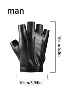 1 Pair Punk Style Black PU Leather Gloves - Third-line Women - View 11