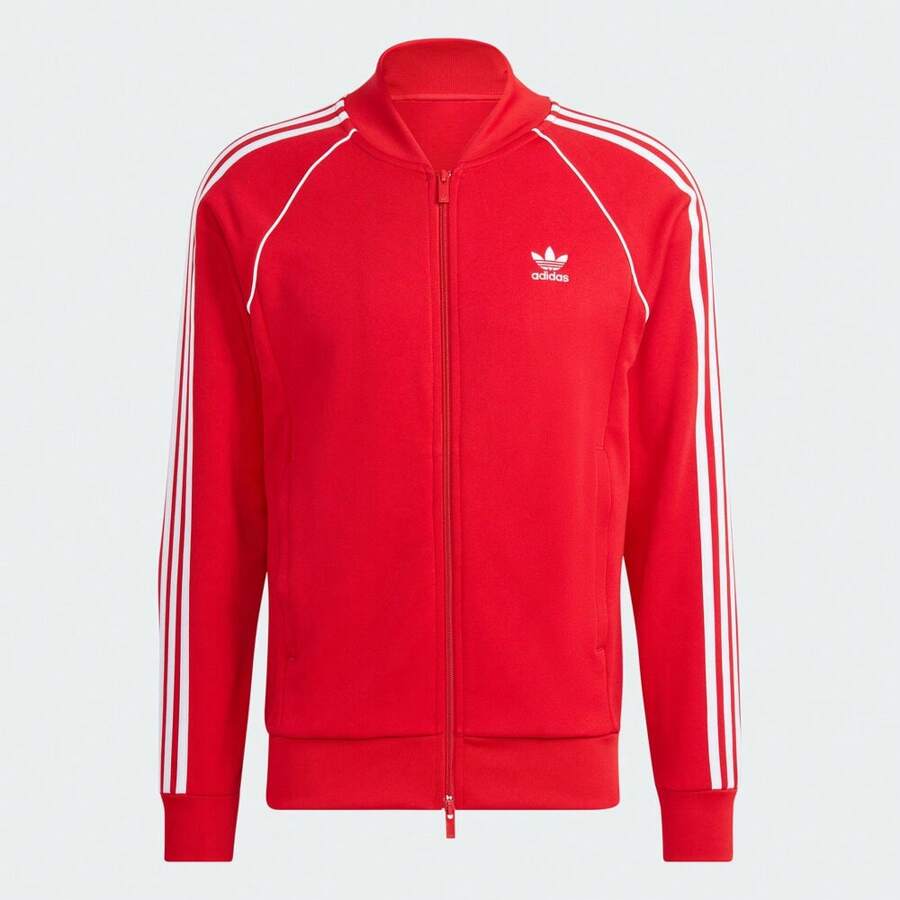 Adidas Originals 2024 Men's SST TT Knit Jacket Without Hood IL2494 - Red - View 1