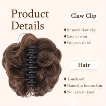 Synthetic Claw Clip Messy Hair Bun Hair Piece Wavy Curly Hair Bun Clip In Claw Chignon Ponytail Hairpieces Synthetic Tousled Updo Hair Extensions Scrunchie Hairpiece For Women
