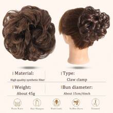 Synthetic Claw Clip Messy Hair Bun Hair Piece Wavy Curly Hair Bun Clip In Claw Chignon Ponytail Hairpieces Synthetic Tousled Updo Hair Extensions Scrunchie Hairpiece For Women