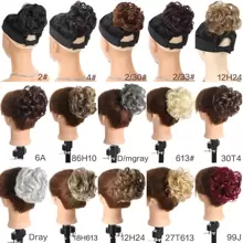 Synthetic Claw Clip Messy Hair Bun Hair Piece Wavy Curly Hair Bun Clip In Claw Chignon Ponytail Hairpieces Synthetic Tousled Updo Hair Extensions Scrunchie Hairpiece For Women