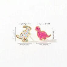 Aretes de dinosaurios lindos, pendientes con esmalte, joyería diaria, regalo para amigos, refinamiento de moda