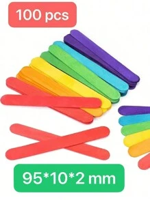 200 Pcs Colored Popsicle Sticks For Crafts, 4.5 Inch Colored Wooden Craft Sticks, Ice Cream Sticks, Rainbow Popsicle Sticks, Great For DIY Craft Creative Designs And Children Education,Kids Tweezers,Acrylic Popsicle Sticks,Kids Crafting - Multicolor - View 18