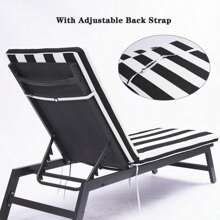 1PCSOutdoor Lounge Chair Cushion Replacement Patio Funiture Seat Cushion Chaise Lounge Cushion-Black/White Stripe