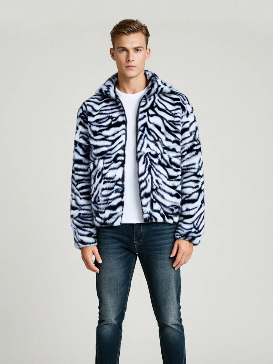 Men's Winter Keep Warm Overcoat Fluffy Fashion Short Coat Outwear Clothing