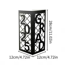 1pc 2025 Graduation Season Decor, Hollow Flower Vase, Pen Holder - Black - View 3