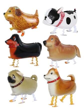 1 件装小狗生日派对用品气球动物主题生日派对装饰散步动物气球宠物狗气球