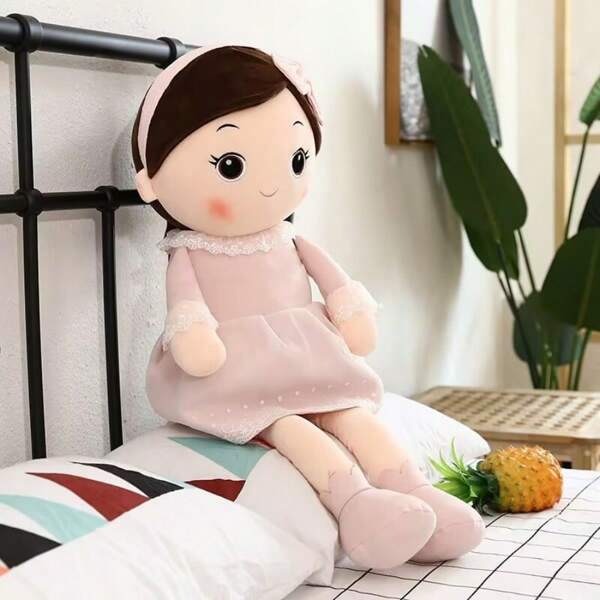 Nuevo juguete de peluche muñeca adorable, hermosamente acompaña a la muñeca de las niñas para dormir, calma a las muñecas, mejor compañero, muñeca rosa calmante para estudiantes, puede usarse como regalo de Navidad, regalo de cumpleaños, regalo de fiesta