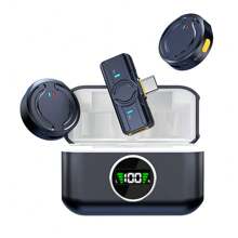 Kabelloses Lavalier-Mikrofon, magnetischer Clip-On, Streaming-Aufnahme-Ausrüstung Outdoor Karaoke-Mikrofon, professionelles rauscharmes Mikrofon, kompatibel mit Smartphones und Computern