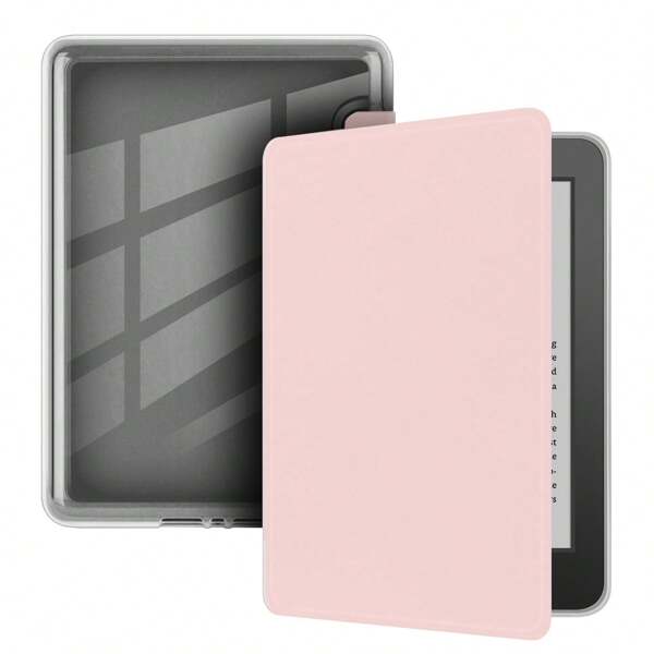 Hülle für 7" Kindle Paperwhite 12. Generation 2024, 6" Kindle 11. Generation 2024, KPW 1/2/3, Kindle Paperwhite 11. Generation 2021, Kindle 11. Generation 2022 Release 6 Zoll, Kindle 10. Generation 2019, Kindle Paperwhite 10. Generation 2018, ultra klare, weiche, flexible, transparente TPU Rückseite mit Auto-Sleep/Wake für Kindle Paperwhite (Pink)