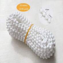 10 Meters Roller Blind Chain With 10 Connectors, Bead Chain Cord, Vertical Venetian Roller Blind Cord, Replacement Parts, Repair Accessories (White)