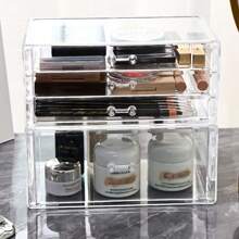 Lipstick Storage Box Acrylic Drawer Type Multi-Layer Eyeshadow Palette Lip Gloss Organizer Cosmetic Desk Organizer,For Holiday Beach, Bathroom Collection, Bedroom Collection, Large Capacity