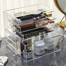 Lipstick Storage Box Acrylic Drawer Type Multi-Layer Eyeshadow Palette Lip Gloss Organizer Cosmetic Desk Organizer,For Holiday Beach, Bathroom Collection, Bedroom Collection, Large Capacity
