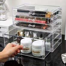 Lipstick Storage Box Acrylic Drawer Type Multi-Layer Eyeshadow Palette Lip Gloss Organizer Cosmetic Desk Organizer,For Holiday Beach, Bathroom Collection, Bedroom Collection, Large Capacity