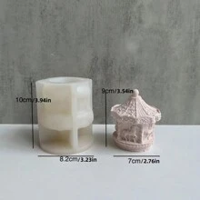1pc Carousel Candle Silicone Mold, Handmade Soap Aromatherapy Plaster Molds, For DIY Ornaments Home Decoration Gift