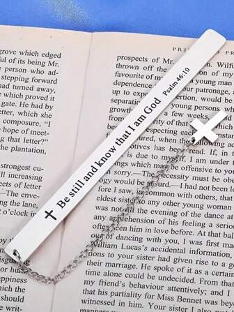 1pc Metal Bible Bookmark, Stainless Steel Bookmark Suitable For Students And Readers, Perfect Gift For Holidays And Birthdays Back To School