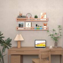 1/3件套儿童房壁挂式置物架，木质儿童房壁挂式书架，16英寸儿童壁挂式书架，实木壁挂式储物架，适合存放书籍、玩具和装饰品，3件套 - 多色 - 查看 9