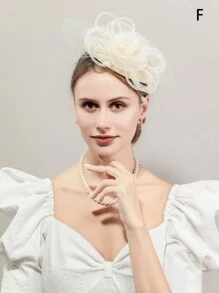 HITYfascinator 1pc Elegant Bowknot Fascinator, Polyester Fiber Hair Clip, Suitable For Party, Palace Style All Seasons