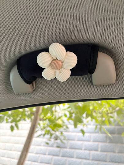 1pc Creative Cute Car Door Handle Cover, Universal Car Interior Decor Flower & Bowknot Car Door Handle Sleeve
