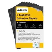 Hojas magnéticas adhesivas, 4"X6"/8"X10", Paquete de 10, con respaldo adhesivo, imanes de fotos flexibles, hojas magnéticas adhesivas para imanes de fotos y cuadros