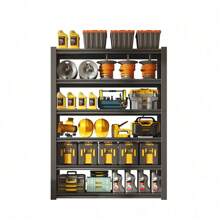 82"H  6 Tier Metal Shelves For Storage Garage Shelving 2400LBS Heavy Duty Storage Shelves Adjustable Garage Shelf Industrial Shelving Unit Storage Utility Rack,48"W*18"D*82"H,Black - màu đen - Xem 2