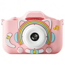 Cámara digital, grabadora de la infancia, cámara de video, juguete cámara para niñas y niños de 3 a 12 años, cámara de video digital para niños con funda de dibujos animados, cámara divertida con videojuegos, mejor regalo de cumpleaños y festividad para niños