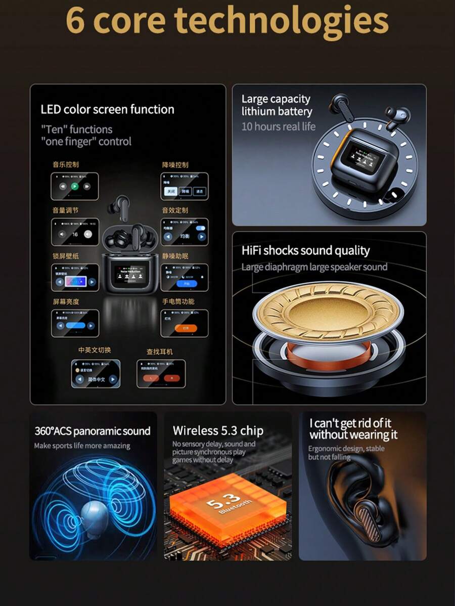 Kabellose Kopfhörer Retro - Mit Geräuschunterdrückung Metall-Design