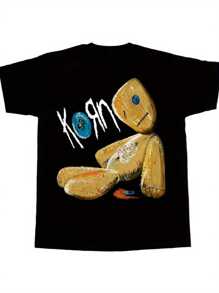 Korn T-Shirt, Fashionable Men's Cotton T-Shirt, 220g Pure Cotton, Breathable And Comfortable, Great For Casual Gatherings, Walks, Or Relaxed Days