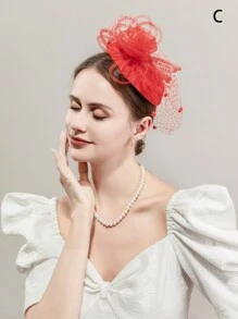 HITYfascinator 1pc Elegant Bowknot Fascinator, Polyester Fiber Hair Clip, Suitable For Party, Palace Style All Seasons