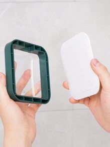 1pc Modern Simple Outlet Waterproof Dustproof Box Self-Adhesive Wall-Mounted Switch Protection Cover, Household Wall Socket Protection Case Anti-Electric Shock Frame For Kitchen & Bathroom