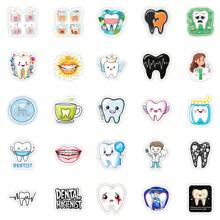 50Pcs Dental Stickers, Cartoon Dentist And Tooth Stickers Bulk For Teens Adults, Vinyl Waterproof Sticker Pack For Water Bottle Scrapbook Journal Notebook Laptop Decoration, School Supplies,Back To School