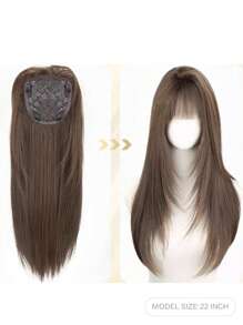 无需戴假发带发网女全头套遮盖头顶白发增加补发片数量日常全顶长直发