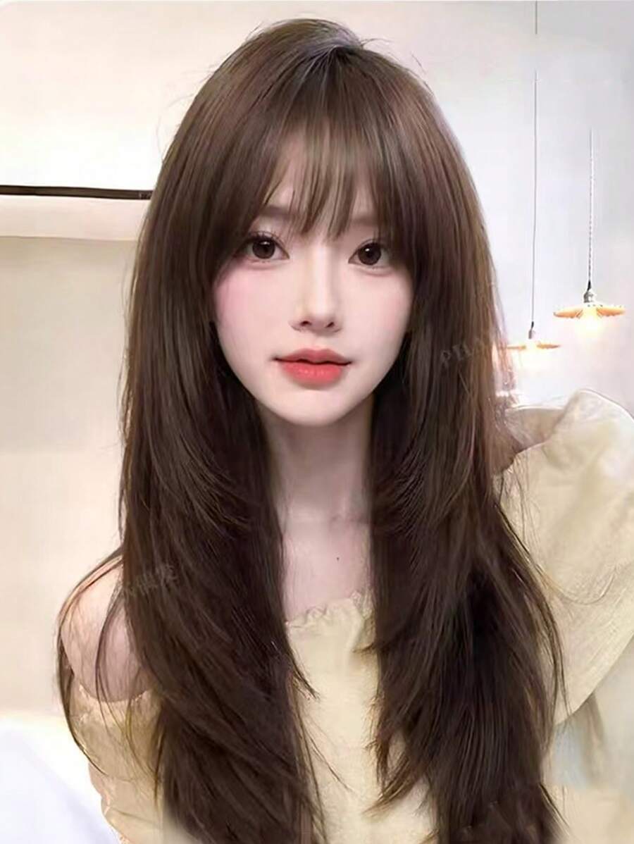 无需戴假发带发网女全头套遮盖头顶白发增加补发片数量日常全顶长直发