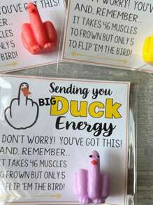 1pc Mini Middle Finger Duck Card Gift Christmas Halloween Decoration Handmade Gift Bag For Loved Ones And Friends